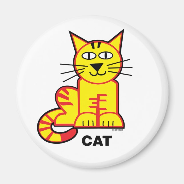 Imã Gato de Gato para Crianças Felizes (Frente)