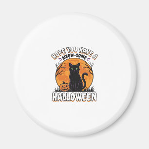 Imã Gato de Halloween Meow-Some Design de Gravura Vint