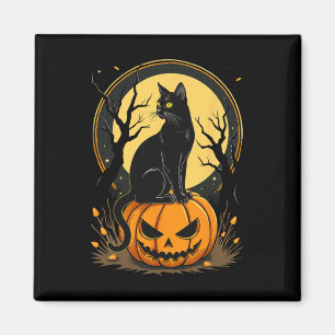 Imã Gato de Halloween Mulheres Engraçadas Queda Abóbor