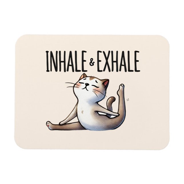 Ímã Gato de ioga - Inalar e Exalar (Horizontal)