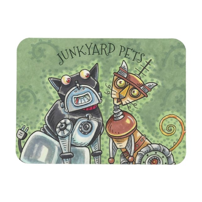 Ímã Gato De Junkyard E MAGNET Robots De Cães *Personal (Horizontal)