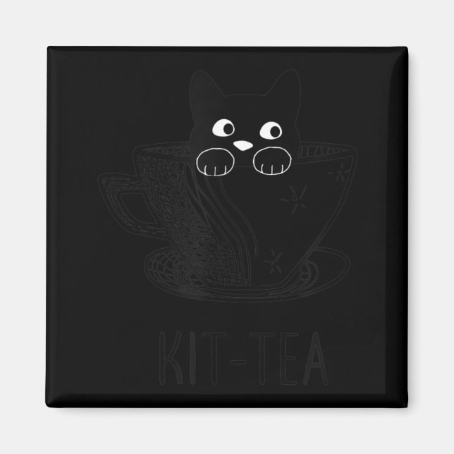 Imã Gato De KitTea, Gato De Lover E Gato Negro Diverti (Frente)