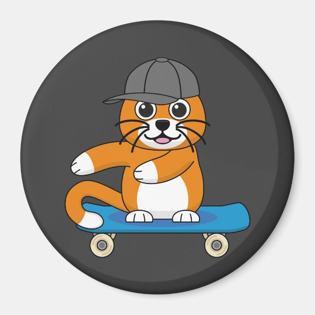 Imã Gato de Laranja Cachorro em Cartoon (Frente)