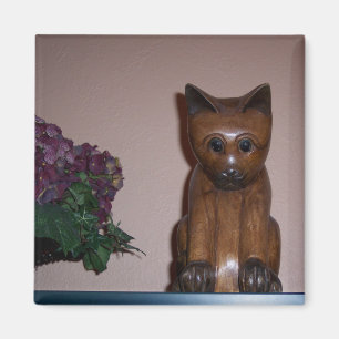 Imã Gato de madeira