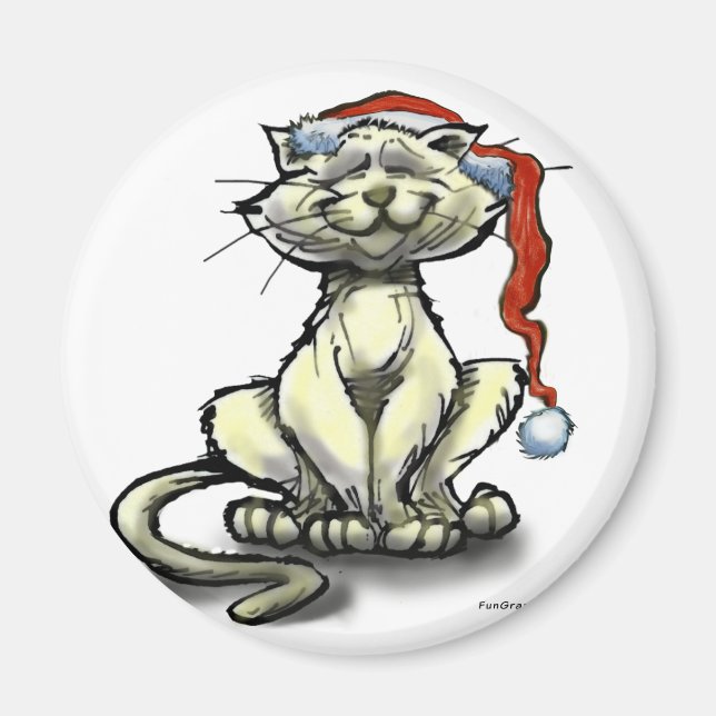 Imã Gato de Natal (Frente)