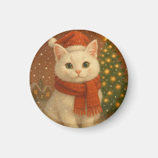 Imã Gato de Natal Aconchegante