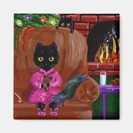 Imã Gato de Natal Engraçado Criações Presentes