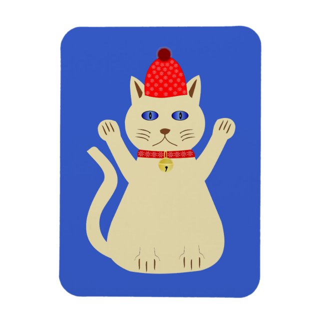 Ímã Gato de Natal Fofo (Vertical)