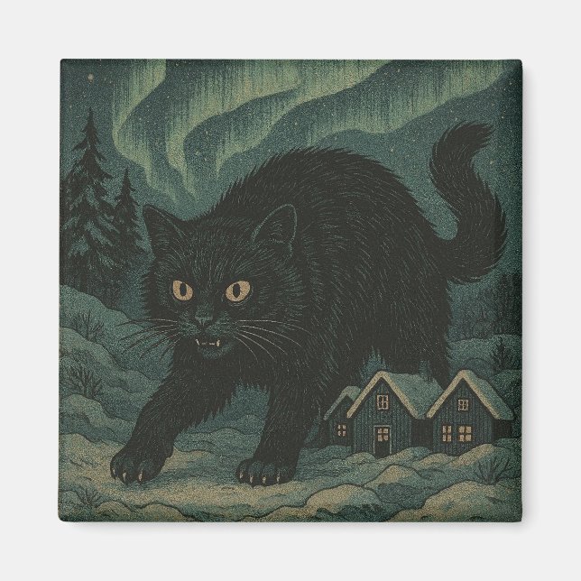 Imã Gato de Natal Yule islandês (Frente)