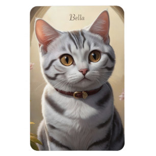 Ímã Gato de Shorthair Americano Bonito com Olhos Grand