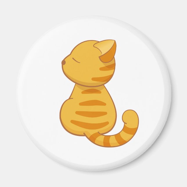 Imã Gato de Tabby Laranja Cinto (Frente)