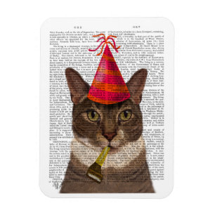 Ímã Gato de Tortoisinferno com Chapéu de Festa