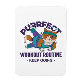 Ímã Gato de Workout Whimsical