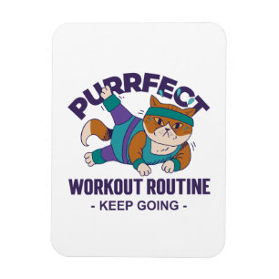 Ímã Gato de Workout Whimsical