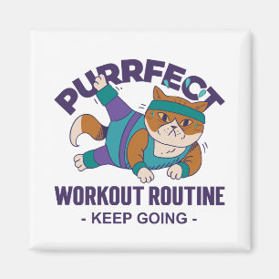Imã Gato de Workout Whimsical