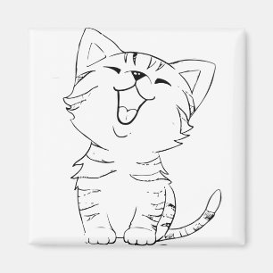 Imã Gato Desenho Desenho Artes Gráficas Cozinha Silhu