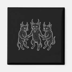 Imã Gato Diabo Oculto Gótico Baphomet Halloween Satâni