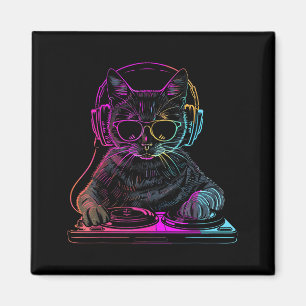 Imã Gato Dj Edm Techno House Música Gato Engraçado Ama