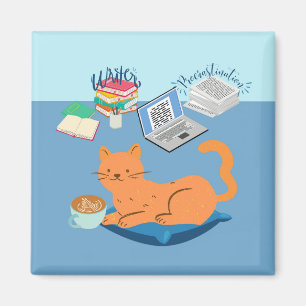 Imã Gato do Escritor de Procrastinação
