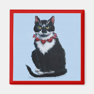 Imã Gato do smoking com corações