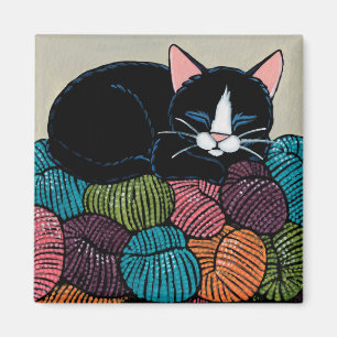 Imã Gato do sono na montanha da ilustração do fio