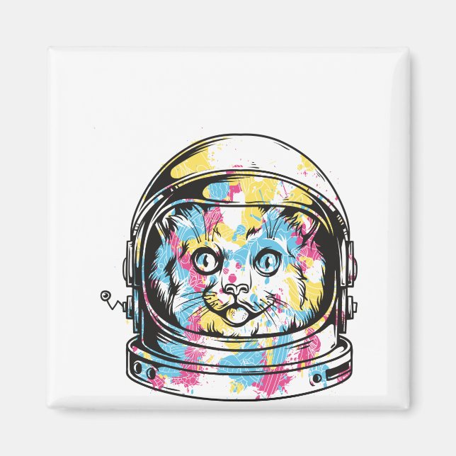 Imã Gato dos astronautas lindos (Frente)