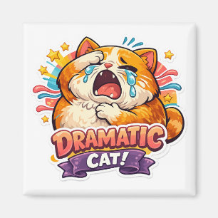 Imã Gato Dramático Engraçado Chorando Arte de Reação d