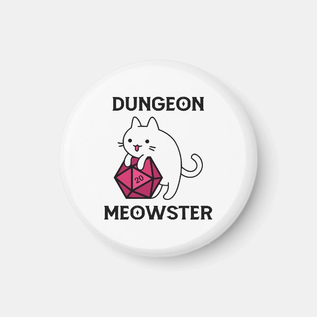 Imã Gato Dungeon Meowster Engraçado (Frente)