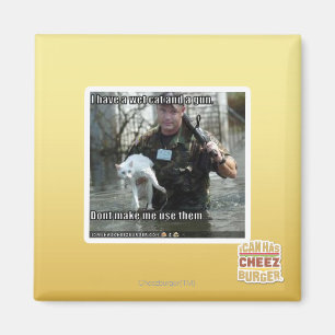 Imã Gato e arma molhados