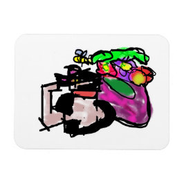 Ímã Gato e flores da primavera 