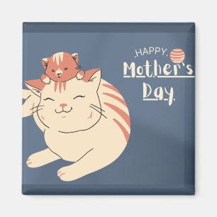 Imã Gato e Gatinho Feliz Dia de as mães