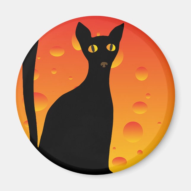 Imã gato e lua de bruxa (Frente)