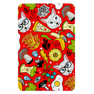 Ímã Gato e ovo em vermelho