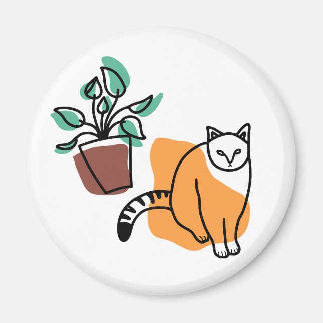 Imã Gato e planta (Frente)