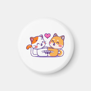 Imã Gato E Shiba Inu