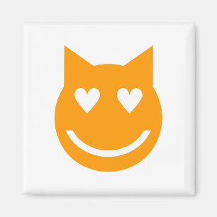 Imã Gato Emoji De Olhos Moldados Pelo Coração