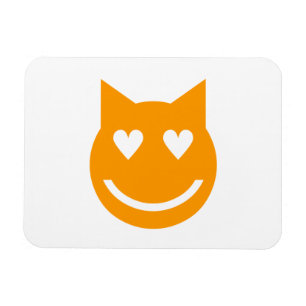 Ímã Gato Emoji De Olhos Moldados Pelo Coração