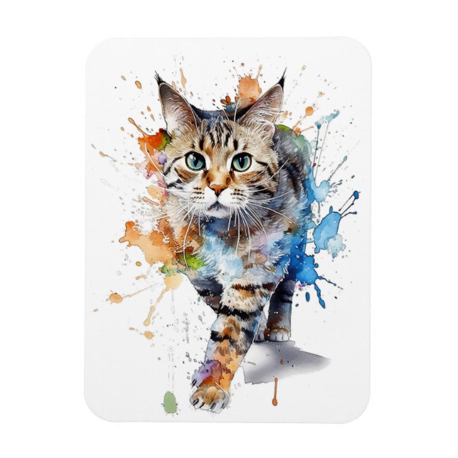 Ímã Gato en movimiento: belleza y gracia (Vertical)