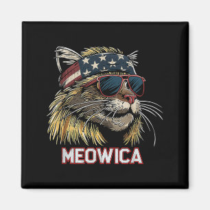 Imã Gato - Engraçado 4 de Julho Bandeira Americana Dia