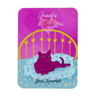 Ímã Gato Engraçado Adora Você Namorados Personalizado