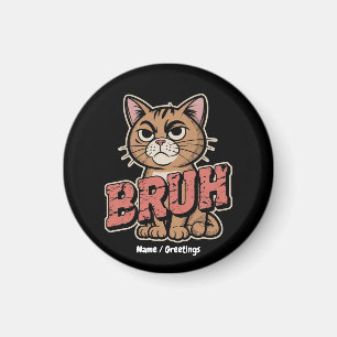 Imã Gato Engraçado Bruh Meme Humor Gráfico Gato Gato P