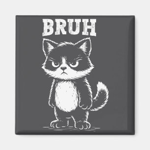 Imã Gato Engraçado Bruh Meme Sarcástico Animal Felino 