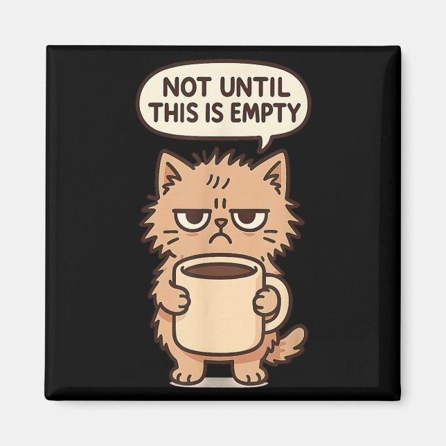 Imã Gato Engraçado Café Grumpy Lover Não Morena Pessoa (Frente)