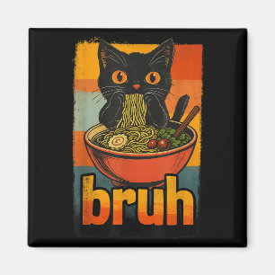 Imã Gato Engraçado Comendo Ramen Japonês Homens Mulher