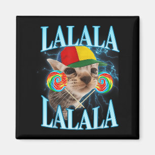 Imã Gato Engraçado De Lalalalalala Com Lollip Candy Pa