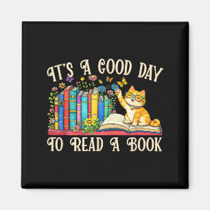 Imã Gato engraçado e amantes de livros - um bom dia pa