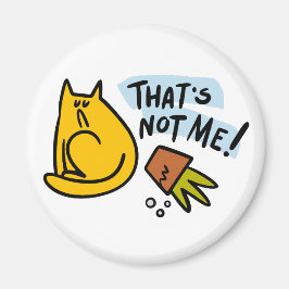 Imã Gato engraçado e pote de flor derrubado