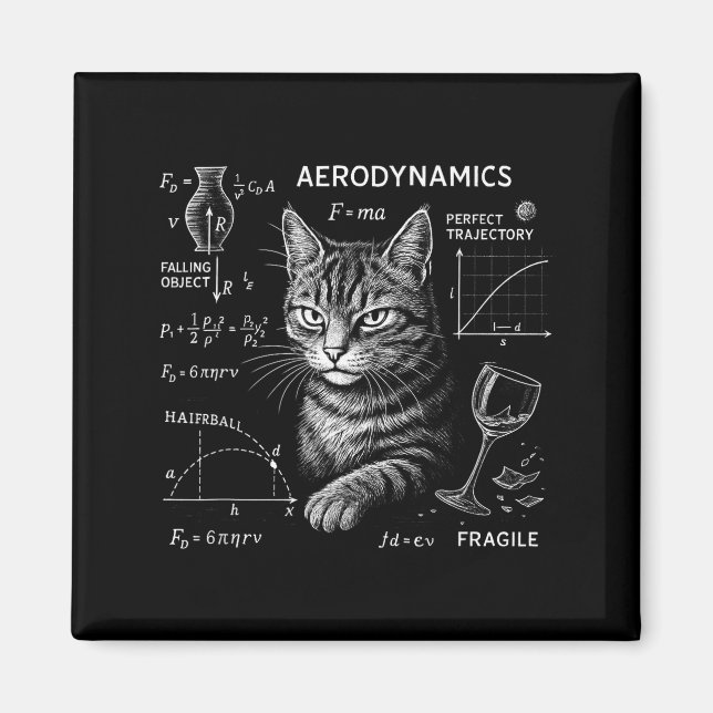 Imã Gato Engraçado Equações de Matemática e Física Hum (Frente)