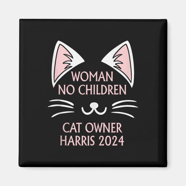 Imã Gato Engraçado Lady Kamala Harris 24 Cat Lover Hal (Frente)