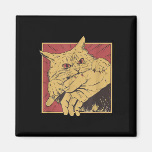Imã Gato Engraçado Tee Japonês Anime Bite De Gato